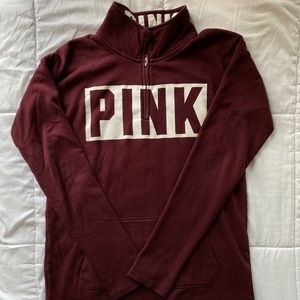 PINK MAROON QUARTER ZIP